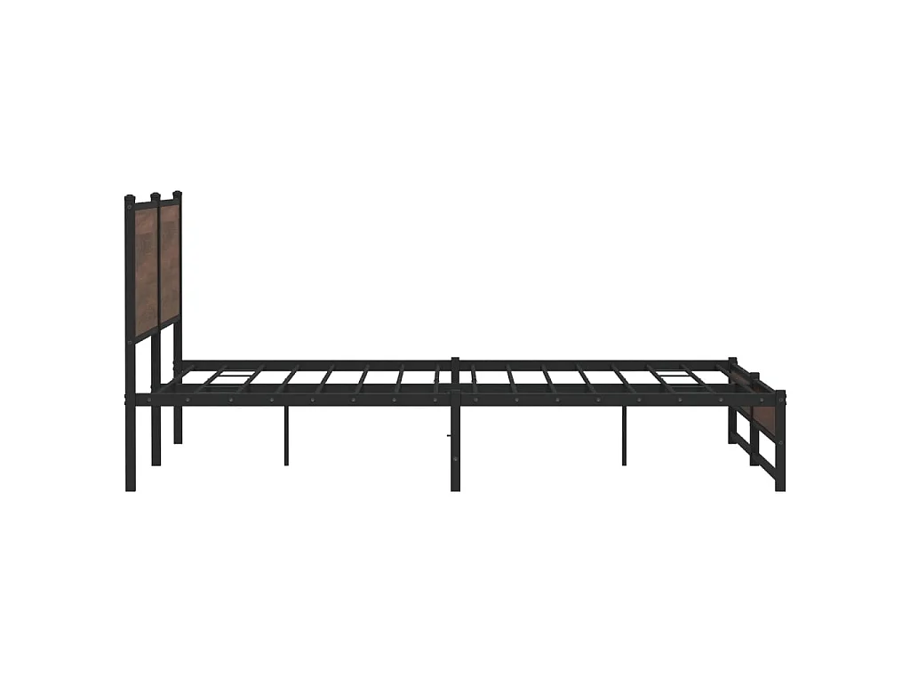 Estructura de cama sin colchón metal roble marrón 200x200 cm