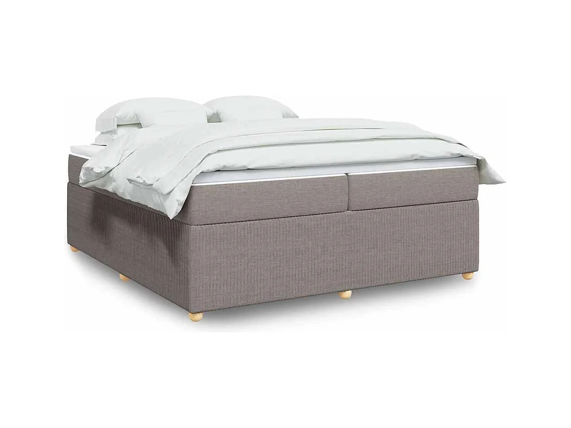 Sommier à lattes de lit avec matelas Taupe 200x200 cm Tissu