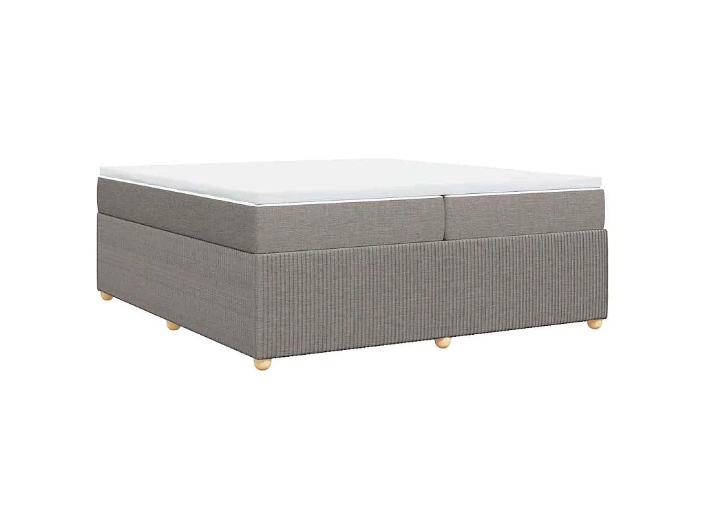 Sommier à lattes de lit avec matelas Taupe 200x200 cm Tissu