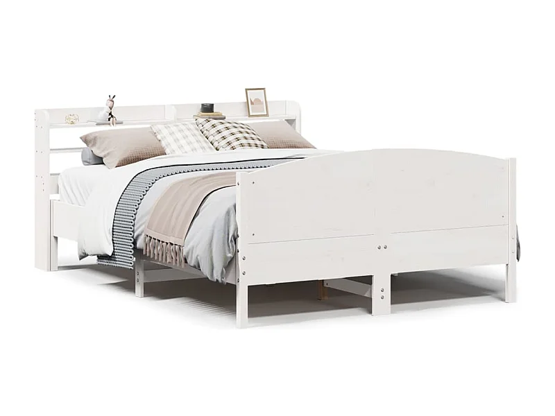 Estructura de cama sin colchón madera de pino blanca 150x200 cm