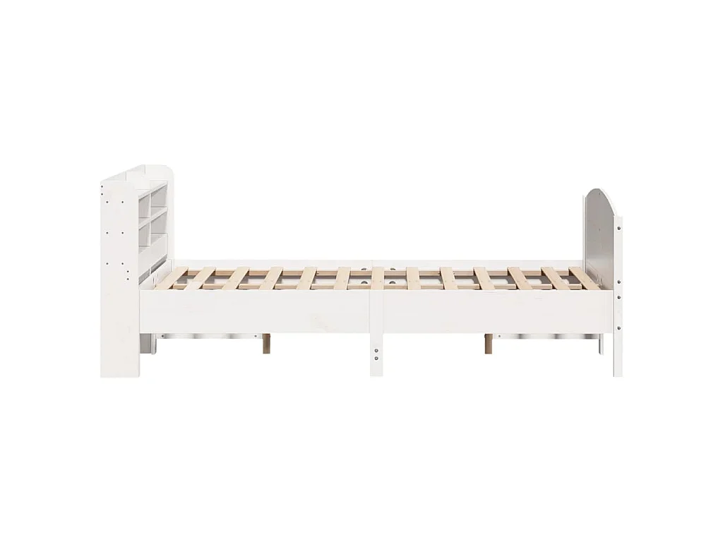 Cama sem colchão 150x200 cm madeira de pinho maciça branco