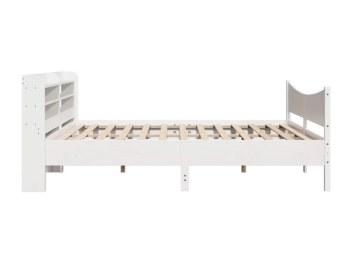 Cadre de lit et tête de lit blanc 200x200 cm bois de pin massif