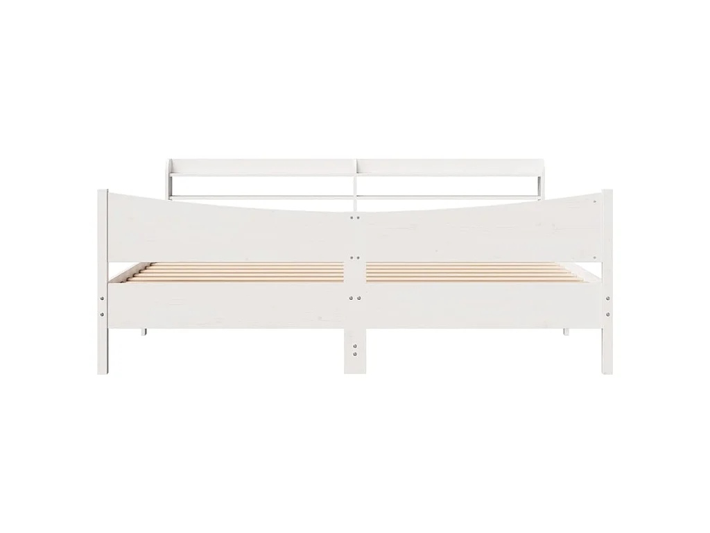 Cadre de lit et tête de lit blanc 200x200 cm bois de pin massif