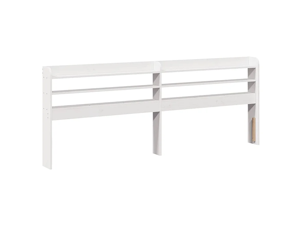 Cadre de lit et tête de lit blanc 200x200 cm bois de pin massif