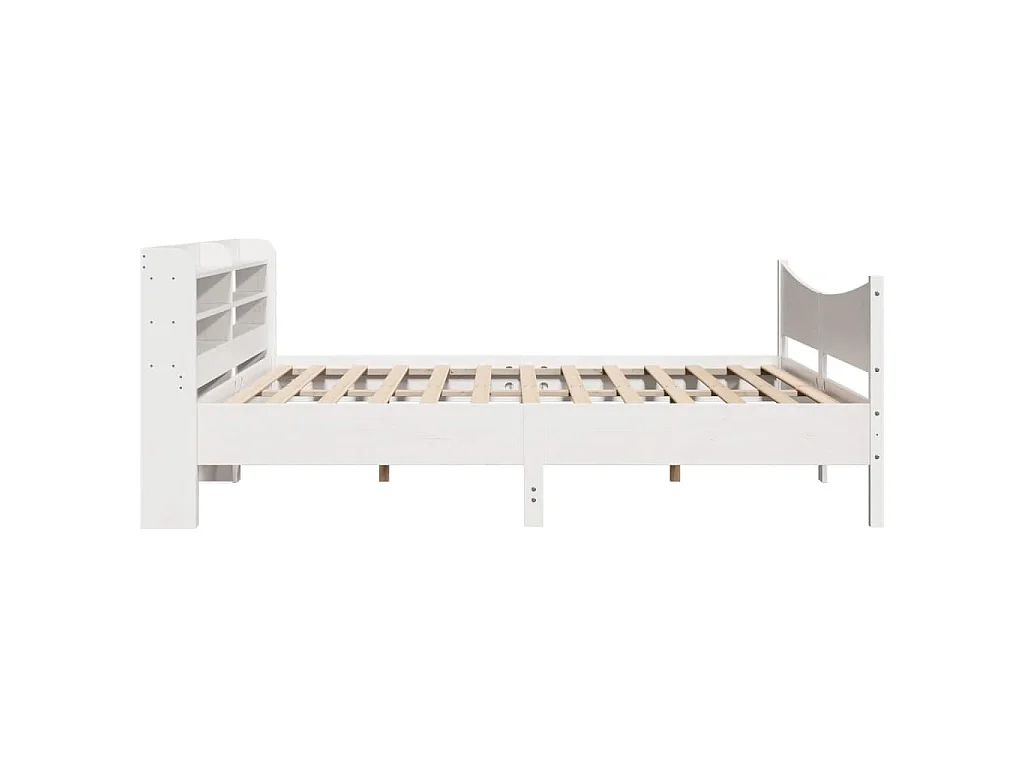 Cadre de lit et tête de lit blanc 200x200 cm bois de pin massif