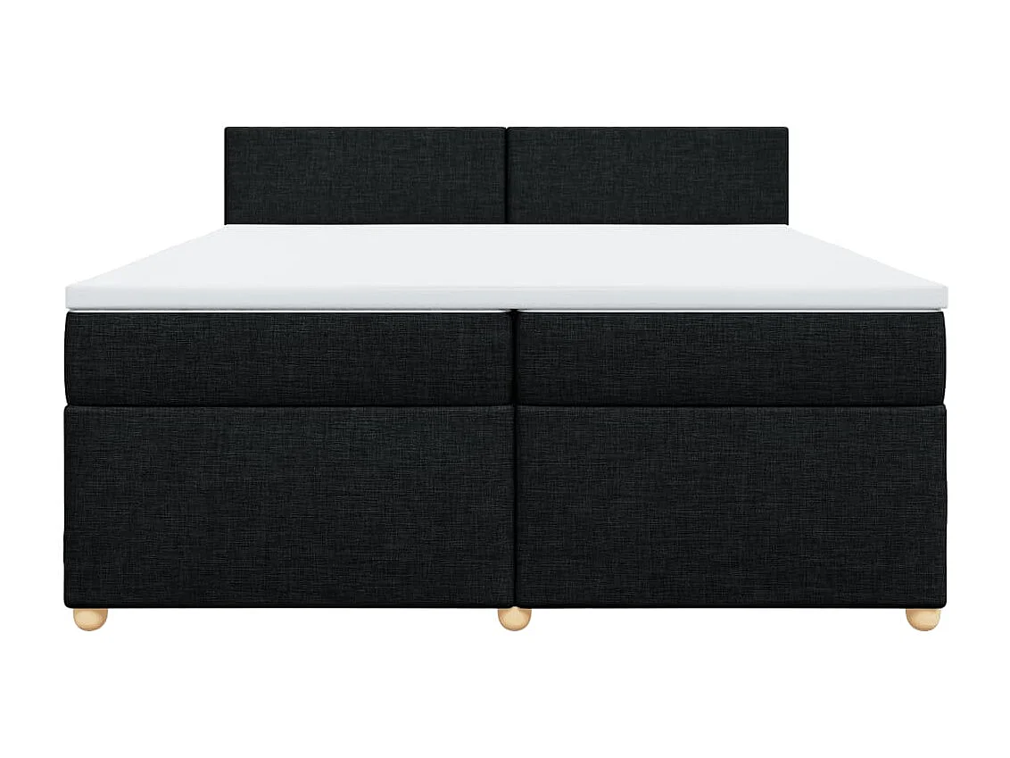 Cama com molas/colchão 200x200 cm tecido preto
