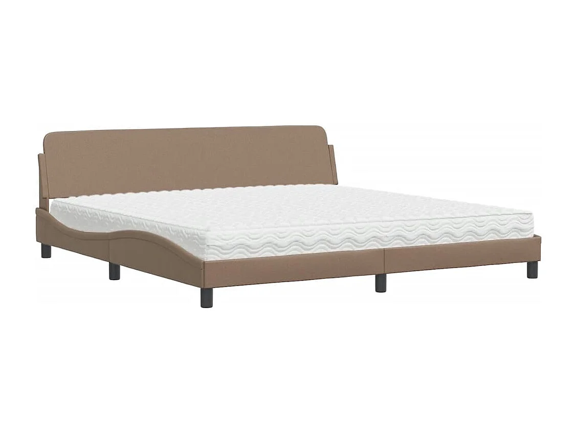 Bett mit Matratze "Dover" Cappuccino-Braun 200x200 cm Kunstleder