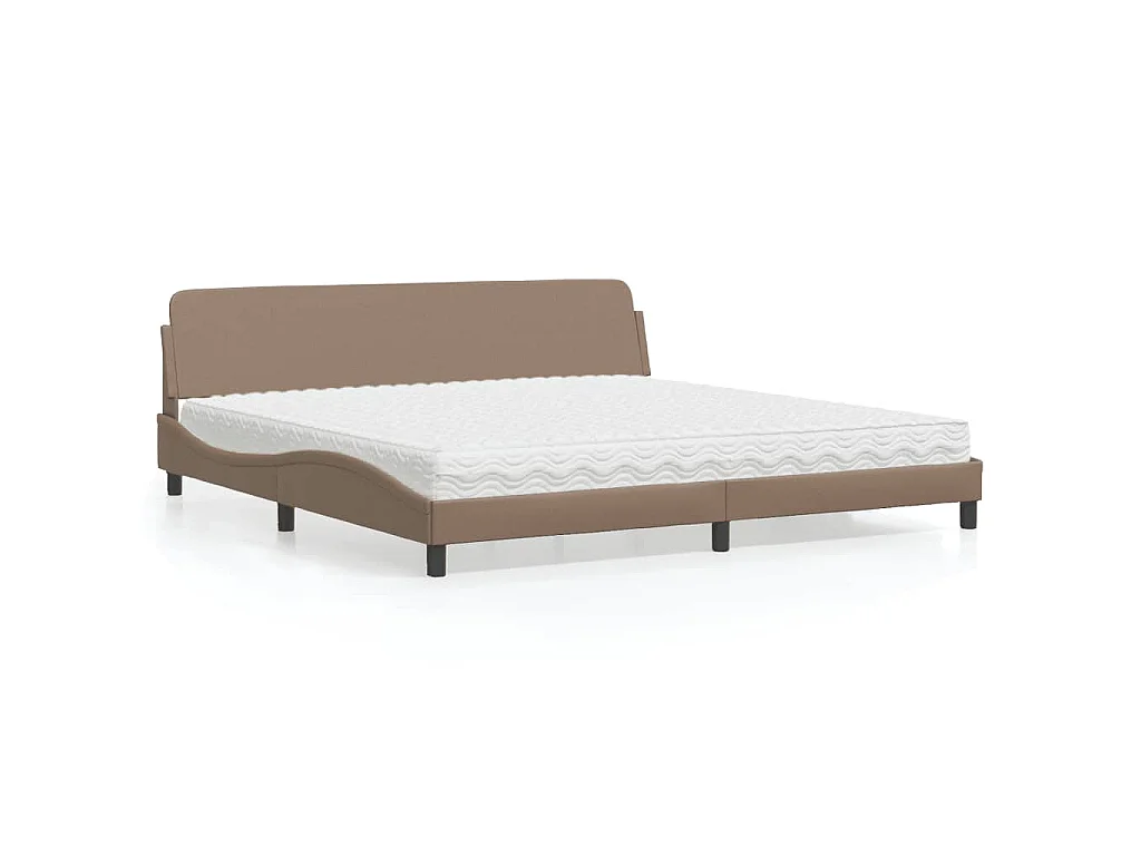 Letto con Materasso Dover Cappuccino 200x200cm Similpelle