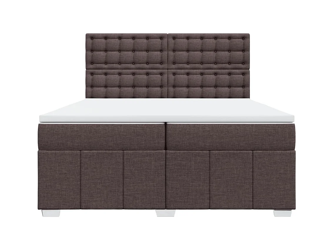 Sommier à lattes de lit avec matelas Marron foncé 200x200 cm