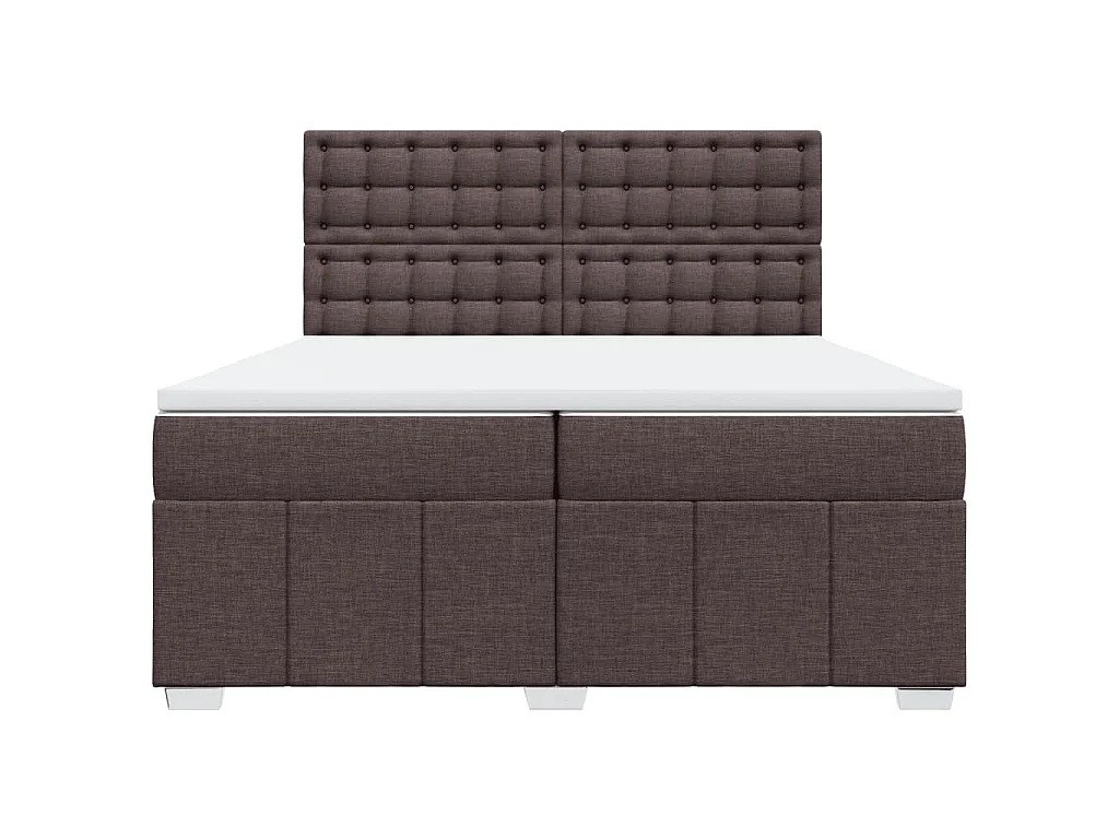 Boxspringbett mit Matratze Dunkelbraun 200x200 cm Stoff