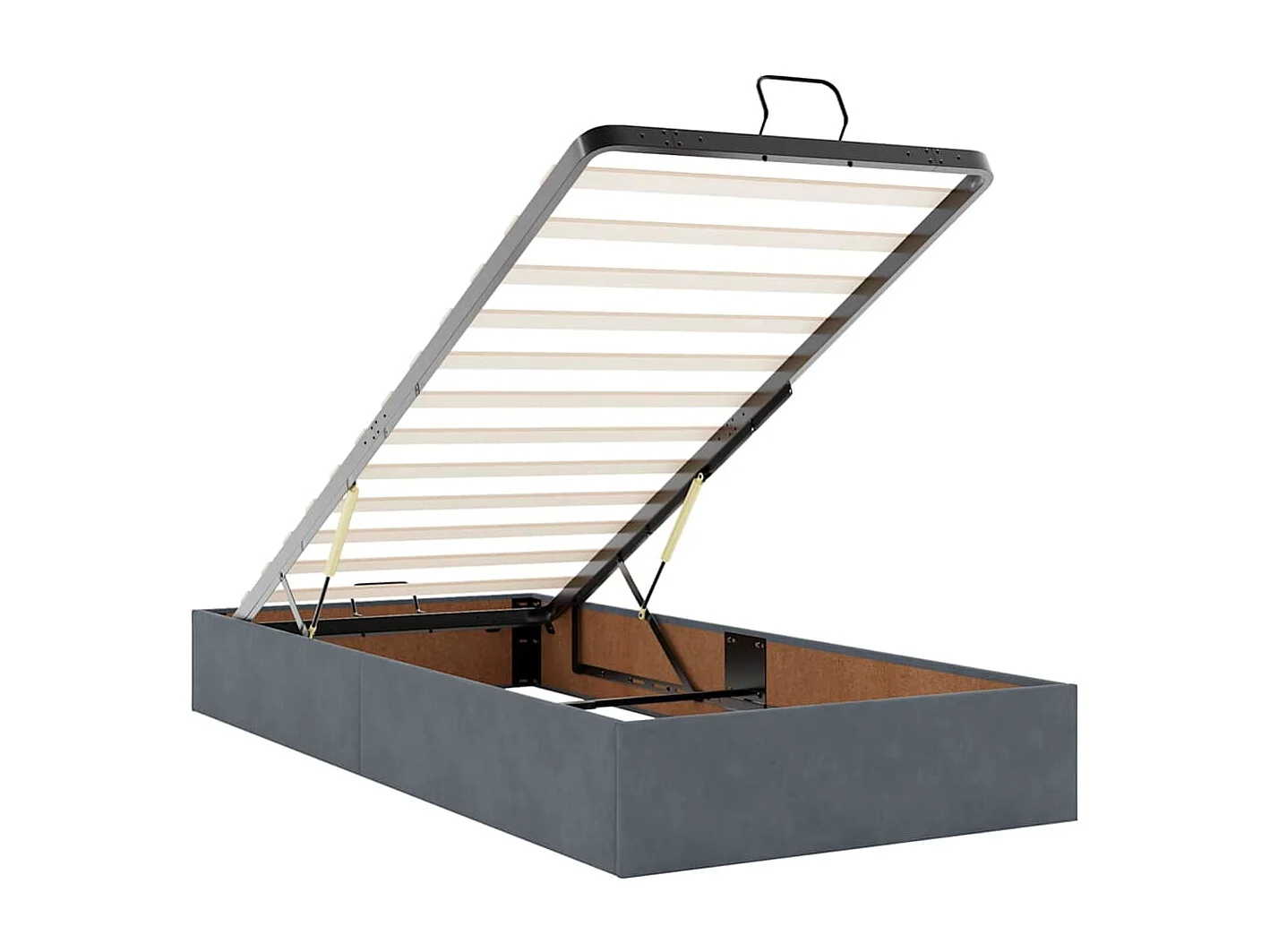 Cadre de lit ottoman avec matelas gris foncé 200x200 cm velours