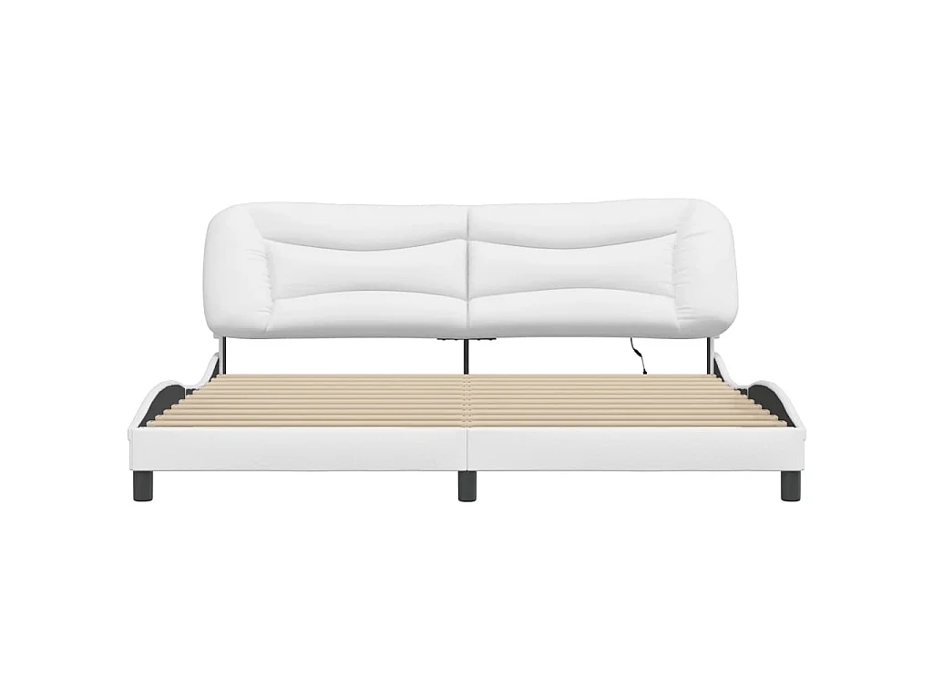 Bedframe met LED zonder matras "Hvar" wit 200x200 cm
