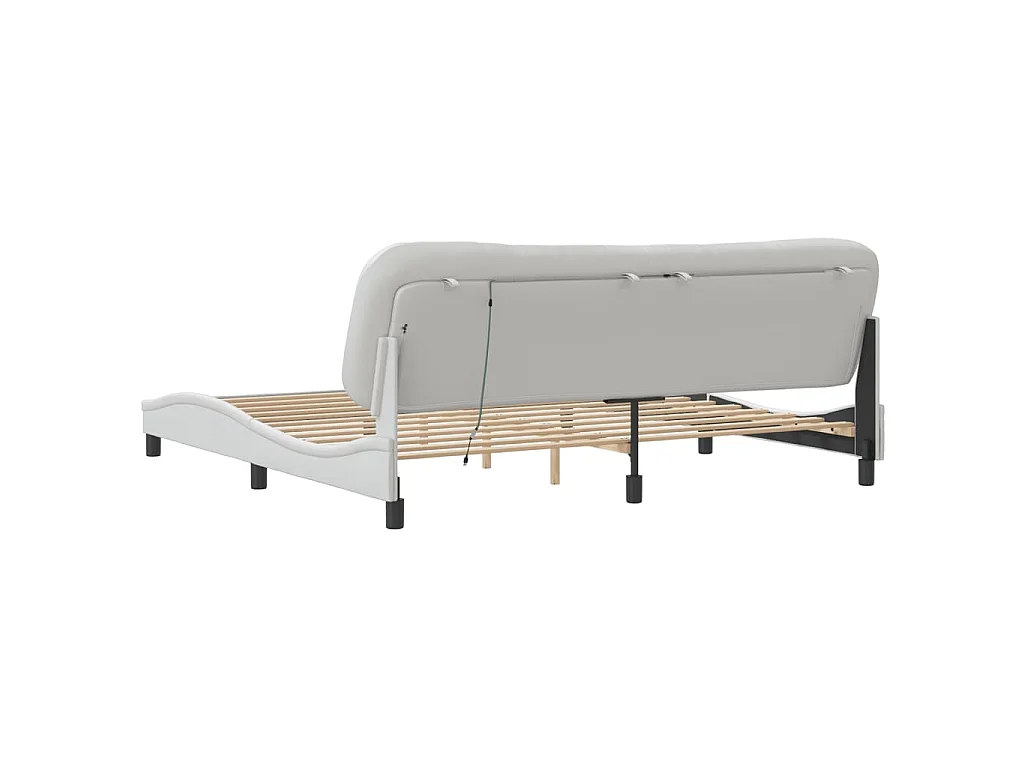 Bedframe met LED zonder matras "Hvar" wit 200x200 cm