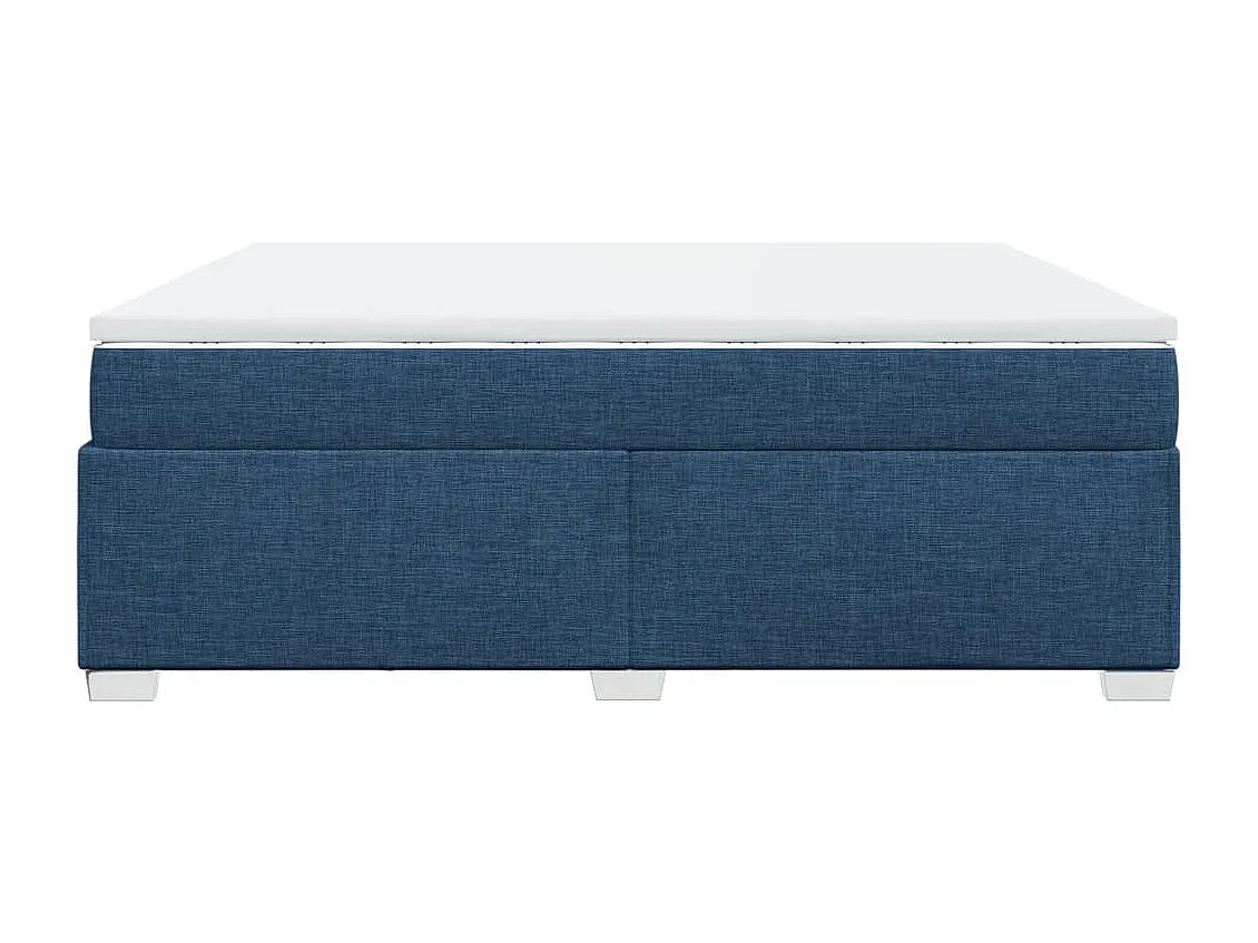 Sommier à lattes de lit avec matelas Bleu 200x200 cm Tissu