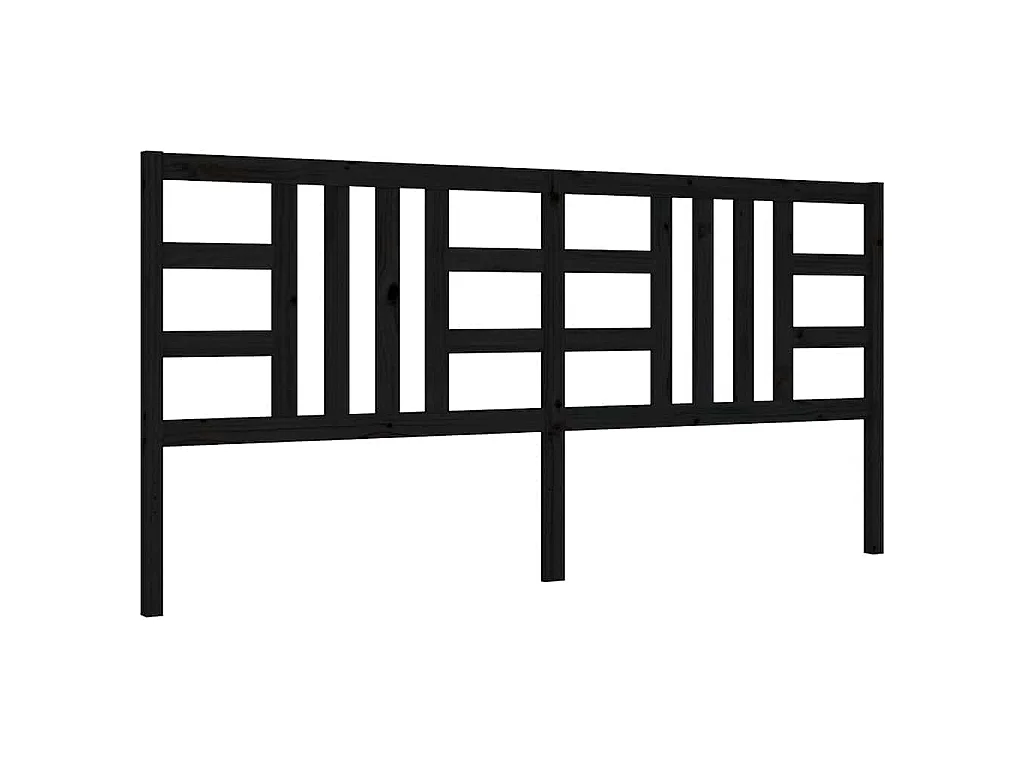 Cadre de lit sans matelas noir 200x200 cm bois massif de pin