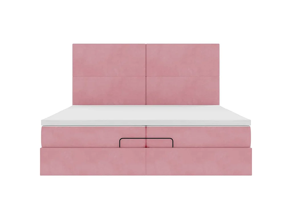moldura de cama otomana  com colchão rosa 200x200cm Veludo