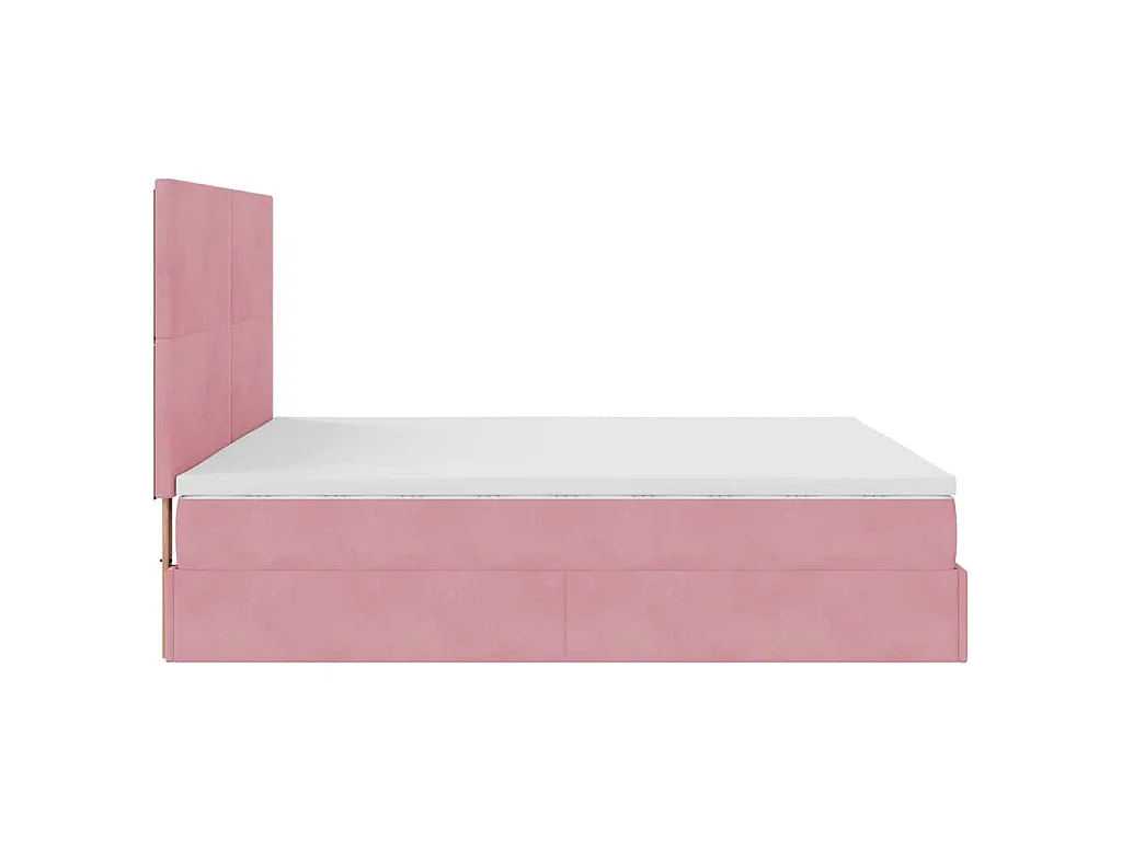 moldura de cama otomana  com colchão rosa 200x200cm Veludo