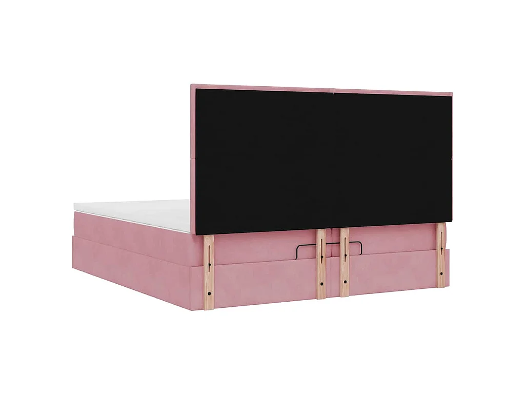 moldura de cama otomana  com colchão rosa 200x200cm Veludo