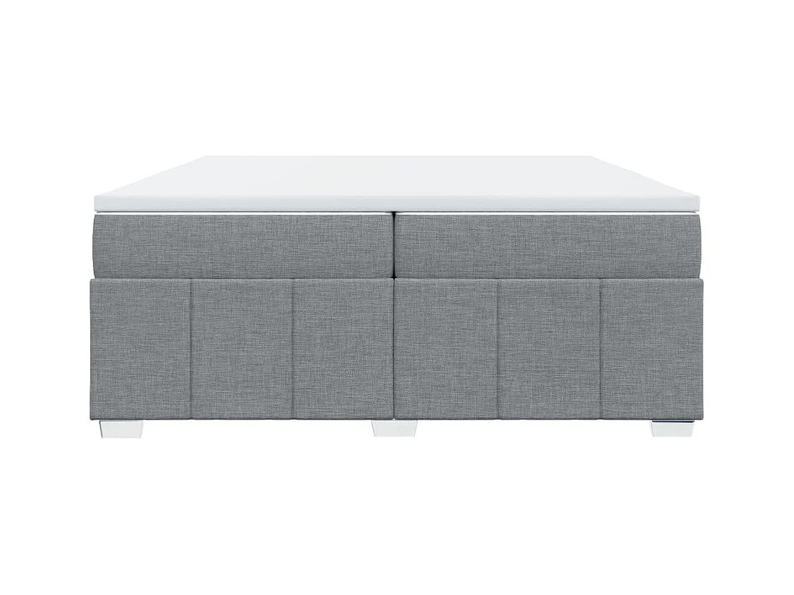 Giroletto a Molle con Materasso Grigio Chiaro 200x200cm Tessuto