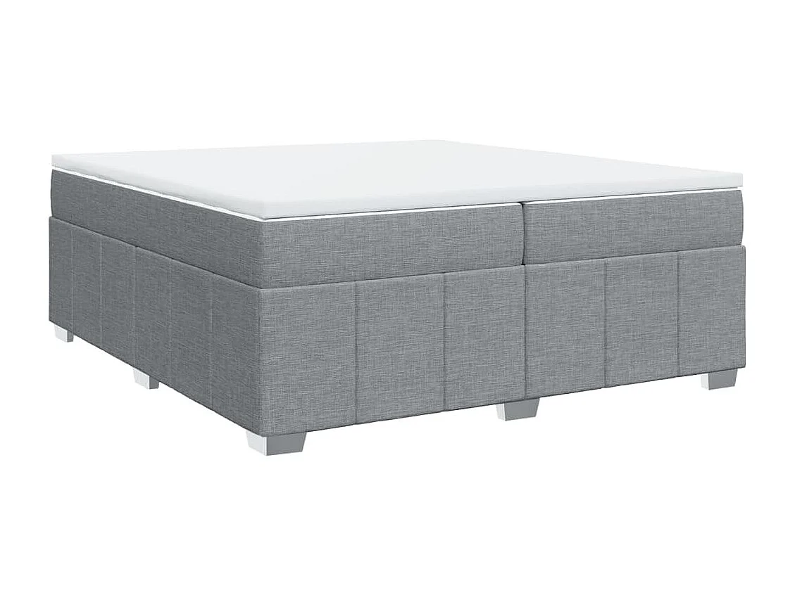 Sommier à lattes de lit avec matelas Gris clair 200x200cm Tissu