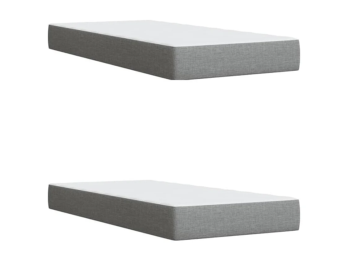 Sommier à lattes de lit avec matelas Gris clair 200x200cm Tissu