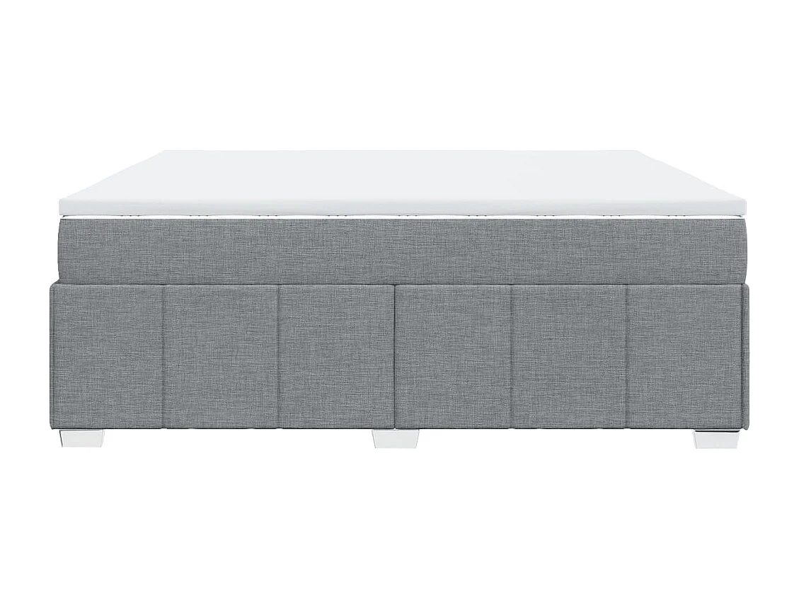 Sommier à lattes de lit avec matelas Gris clair 200x200cm Tissu