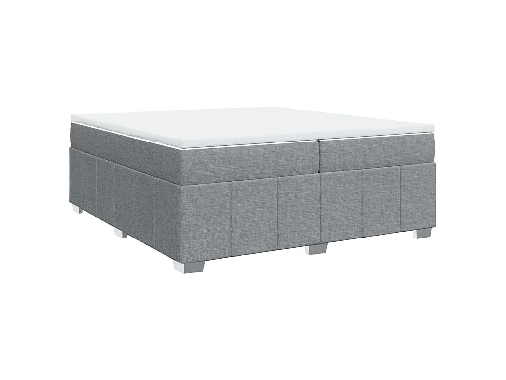 Boxspring met matras stof lichtgrijs 200x200 cm