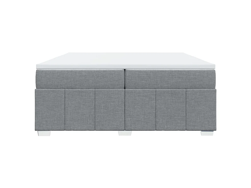 Boxspring met matras stof lichtgrijs 200x200 cm