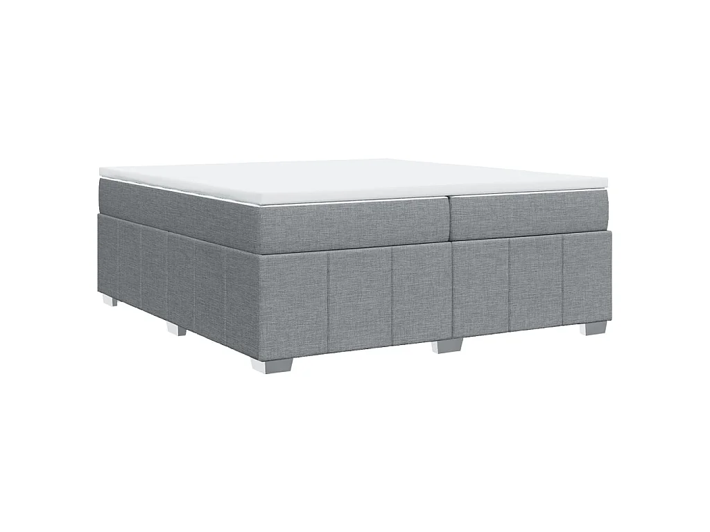 Boxspring met matras stof lichtgrijs 200x200 cm