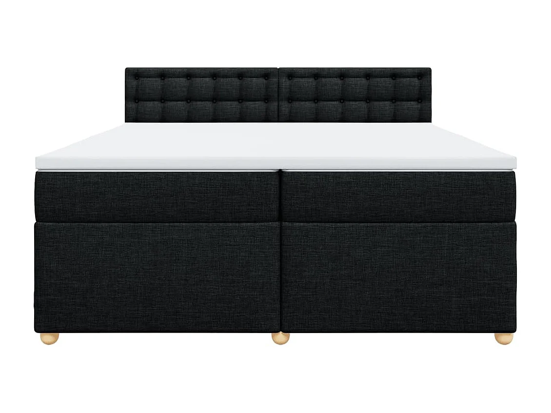Boxspringbett mit Matratze Schwarz 200x200 cm Stoff