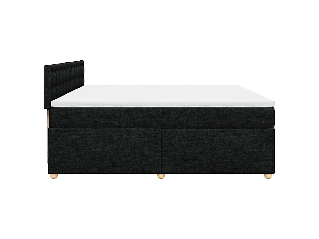 Cama box spring con colchón tela negro 200x200 cm