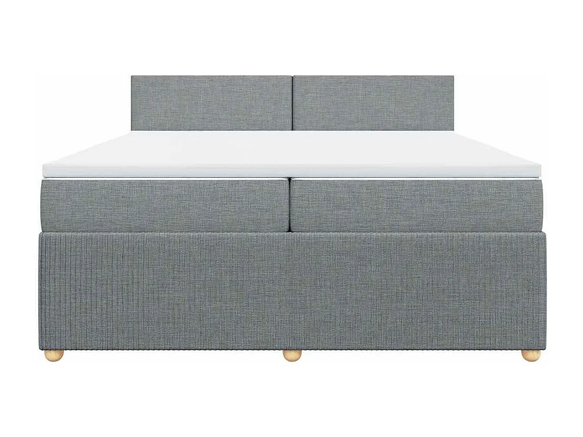 Boxspringbett mit Matratze Hellgrau 200x200 cm Stoff