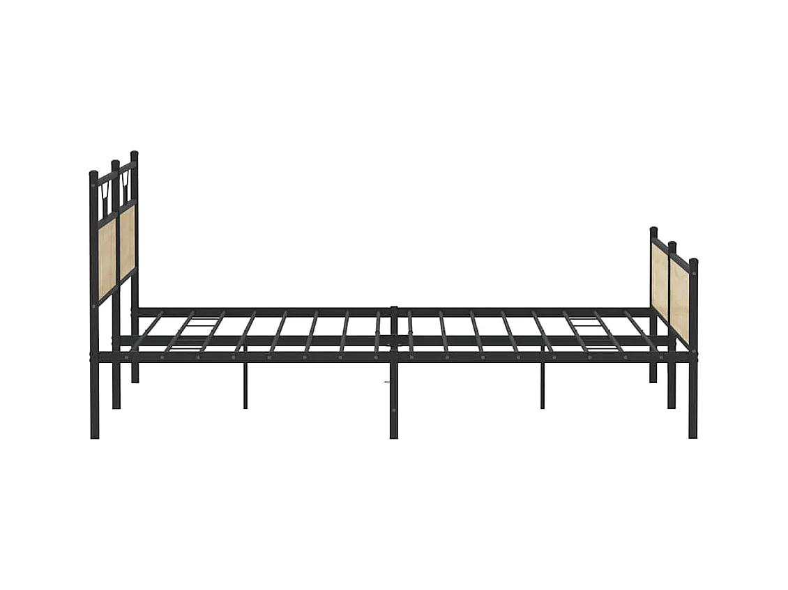 Cadre de lit en métal sans matelas chêne sonoma 200x200 cm