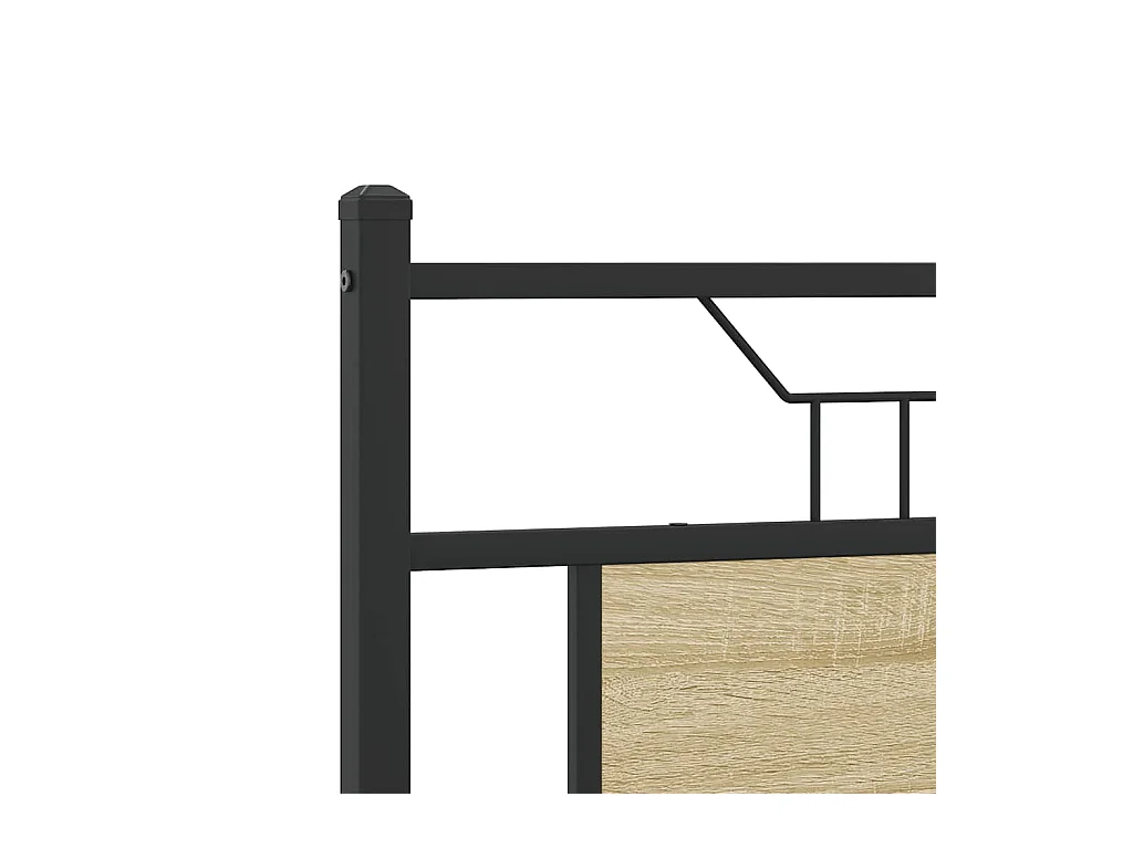 Cadre de lit en métal sans matelas chêne sonoma 200x200 cm