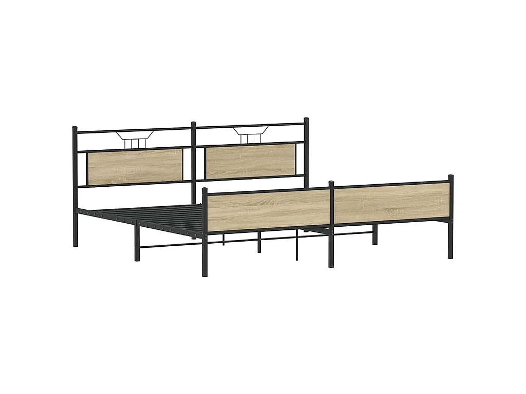 Bedframe zonder matras metaal sonoma eikenkleur 200x200 cm