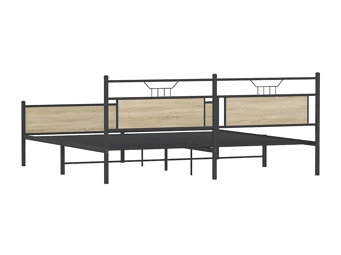 Bedframe zonder matras metaal sonoma eikenkleur 200x200 cm