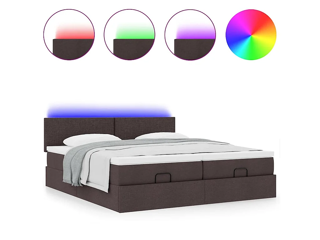 Struttura Letto Pouf con Materassi 200x200 cm in Tessuto