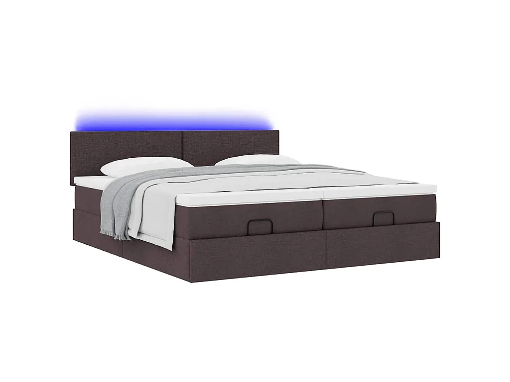 Struttura Letto Pouf con Materassi 200x200 cm in Tessuto