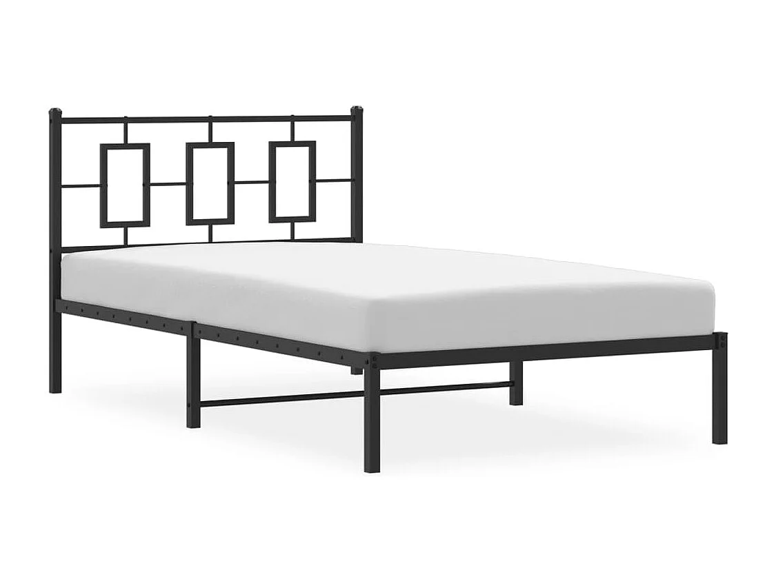 Bettgestell mit Kopfteil Metall Schwarz 107x203 cm