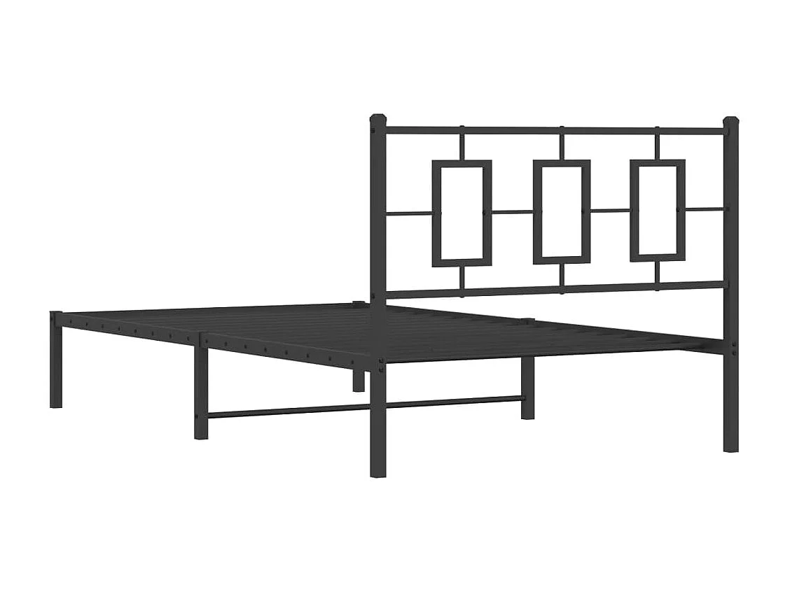 Bettgestell mit Kopfteil Metall Schwarz 107x203 cm