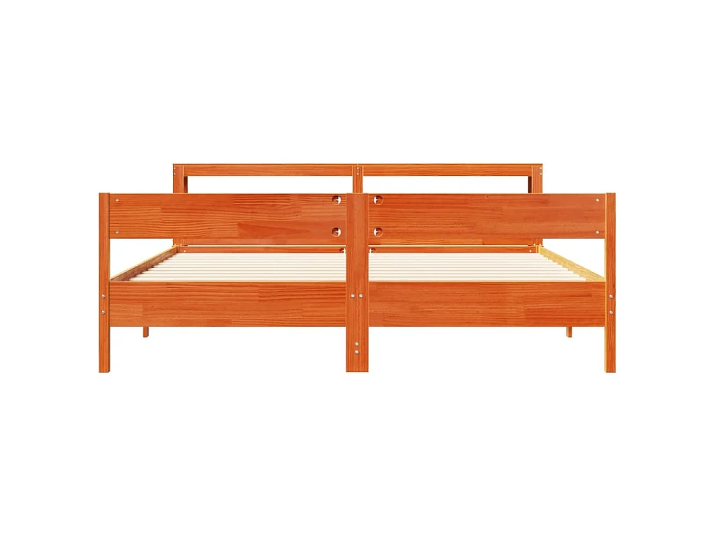 Bedframe zonder matras massief grenenhout wasbruin 200x200 cm