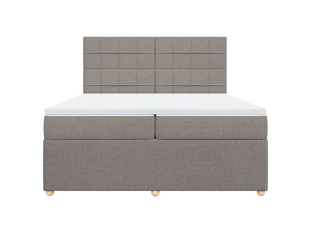 Sommier à lattes de lit avec matelas Taupe 200x200 cm Tissu