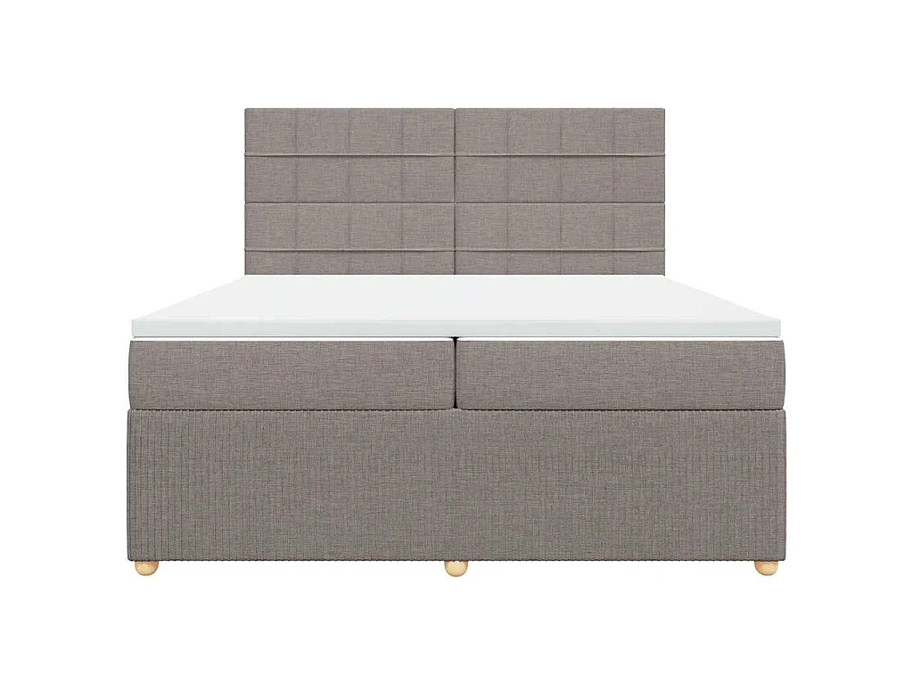 Boxspring met matras stof taupe 200x200 cm