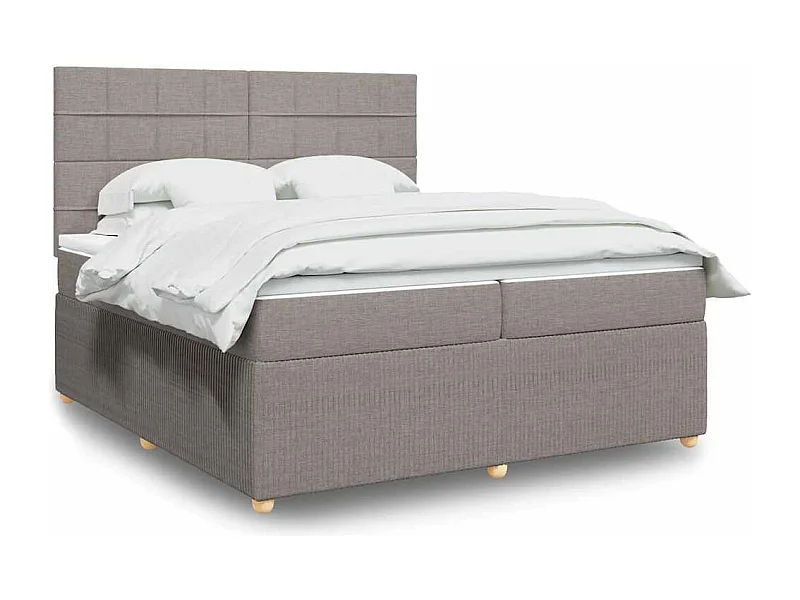 Boxspring met matras stof taupe 200x200 cm