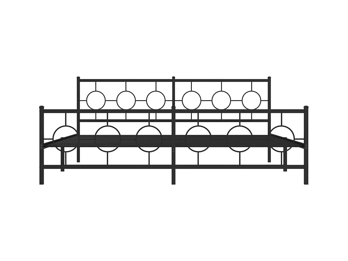 Estrutura de cama com cabeceira e pés 193x203 cm metal preto