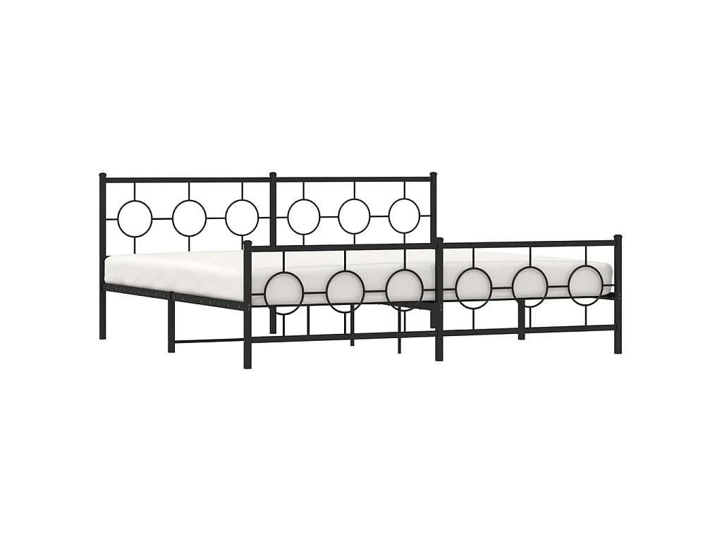 Estructura cama sin colchón con estribo metal negro 193x203 cm