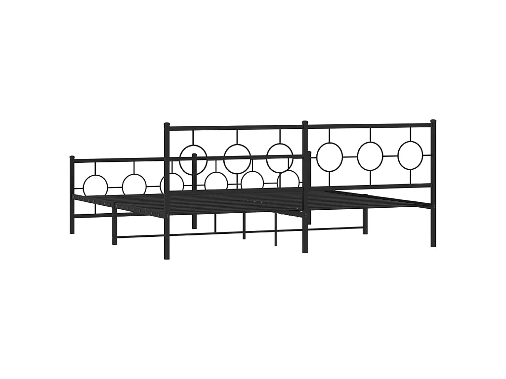 Estructura cama sin colchón con estribo metal negro 193x203 cm