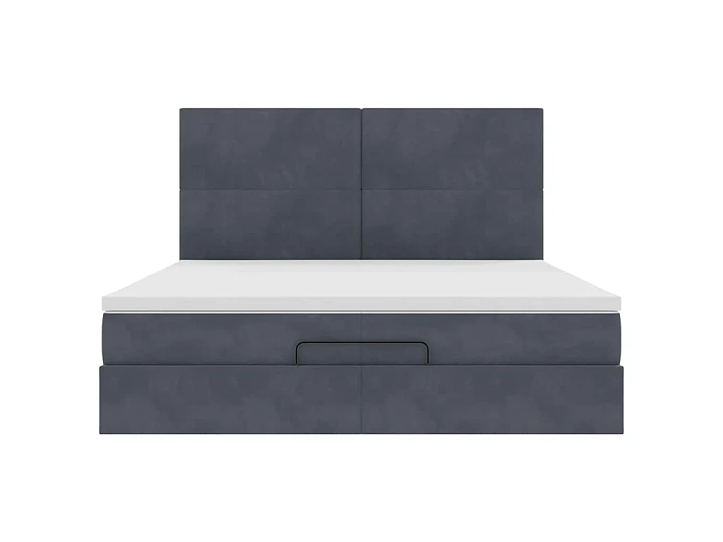 Ottoman bed met matrassen 200x200cm fluweel donkergrijs