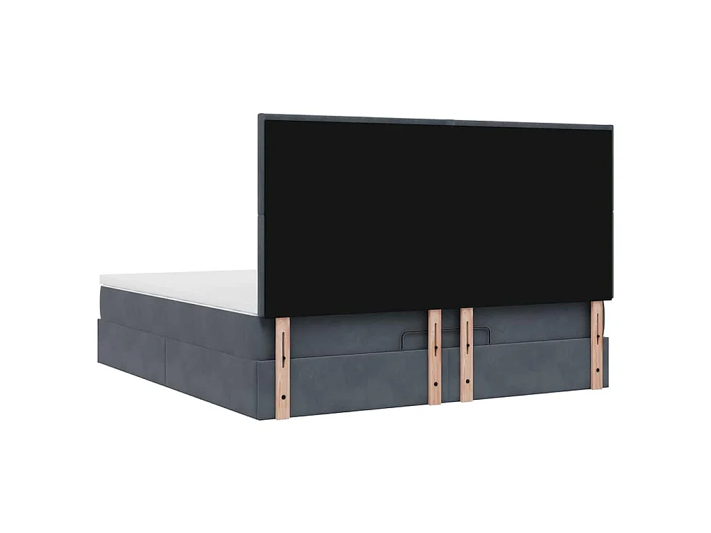Ottoman bed met matrassen 200x200cm fluweel donkergrijs