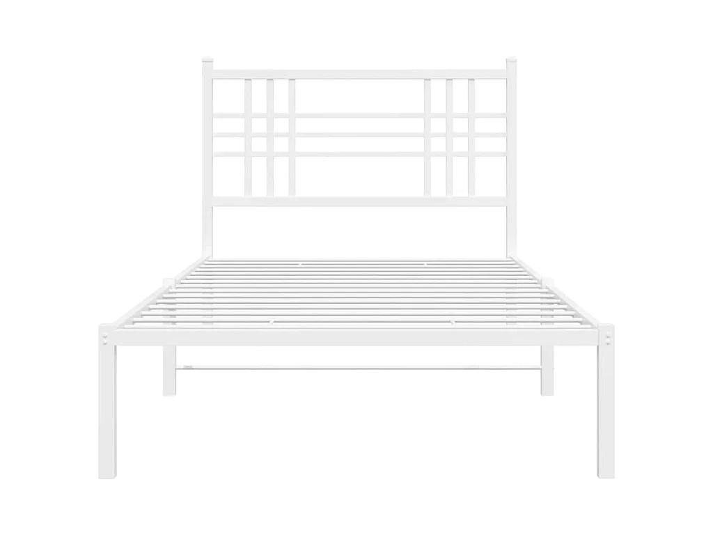 Giroletto con Testiera Metallo Bianco 107x203 cm